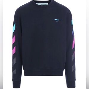 OFF-WHITE Black Multicolor Diag Gradient Crew XS